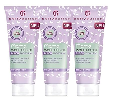Bellybutton Mama Dusch-Lotion 2 in 1 Wohlfühlzeit 200 ml, 3er Pack (3 x 200 ml)