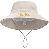 Personalized Baby Bucket Hat,Custom Embroidered Name Sun Hat for Infant,Wide Brim Toddler Beach Hat for Boys Girls