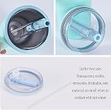 MOECSHSY Leak Proof Lid for 40oz Stanley Tumbler with 4 Straws & Brush view 5