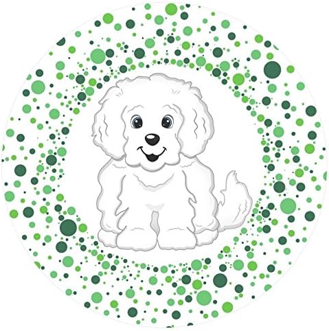 Screen Door Magnets – Twist, Click and Lock - Keep People and Pets from Walking into a screen door (Little White Dog Green)