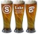 Personalized Pilsner Beer Glass 16 Oz - Wedding Party Groomsmen Father's Day Gifts - Custom Engraved Monogram Drinkware Glassware Barware Etched for Free
