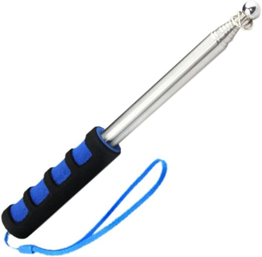 DFHM 2 Meter Portable Telescopic Flagpole Stainless Steel Camping Tour Banner Flag Sign Collapsable Poles (Blue)