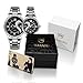 2PCS Watches for Lovers and Couples Fashion Stainless Steel Band Wrist Watches