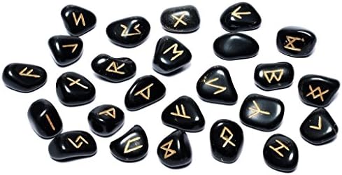 CrystalEra Tourmaline Stone Rune Set Natural Gemstone Alphabet Reiki Healing Crystal