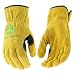 West Chester JD00004 John Deere Leather Gloves - X Large Size Split Cowhide Work Gloves with Shirred Elastic Wrist. Hand Protection Wear primary