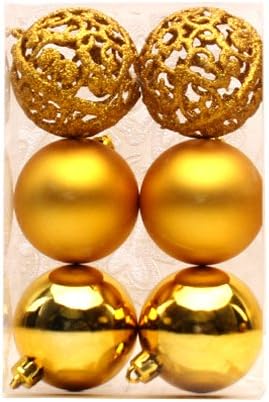 Christmas 2.4'' Ball Ornaments Set of 6 (Gold)
