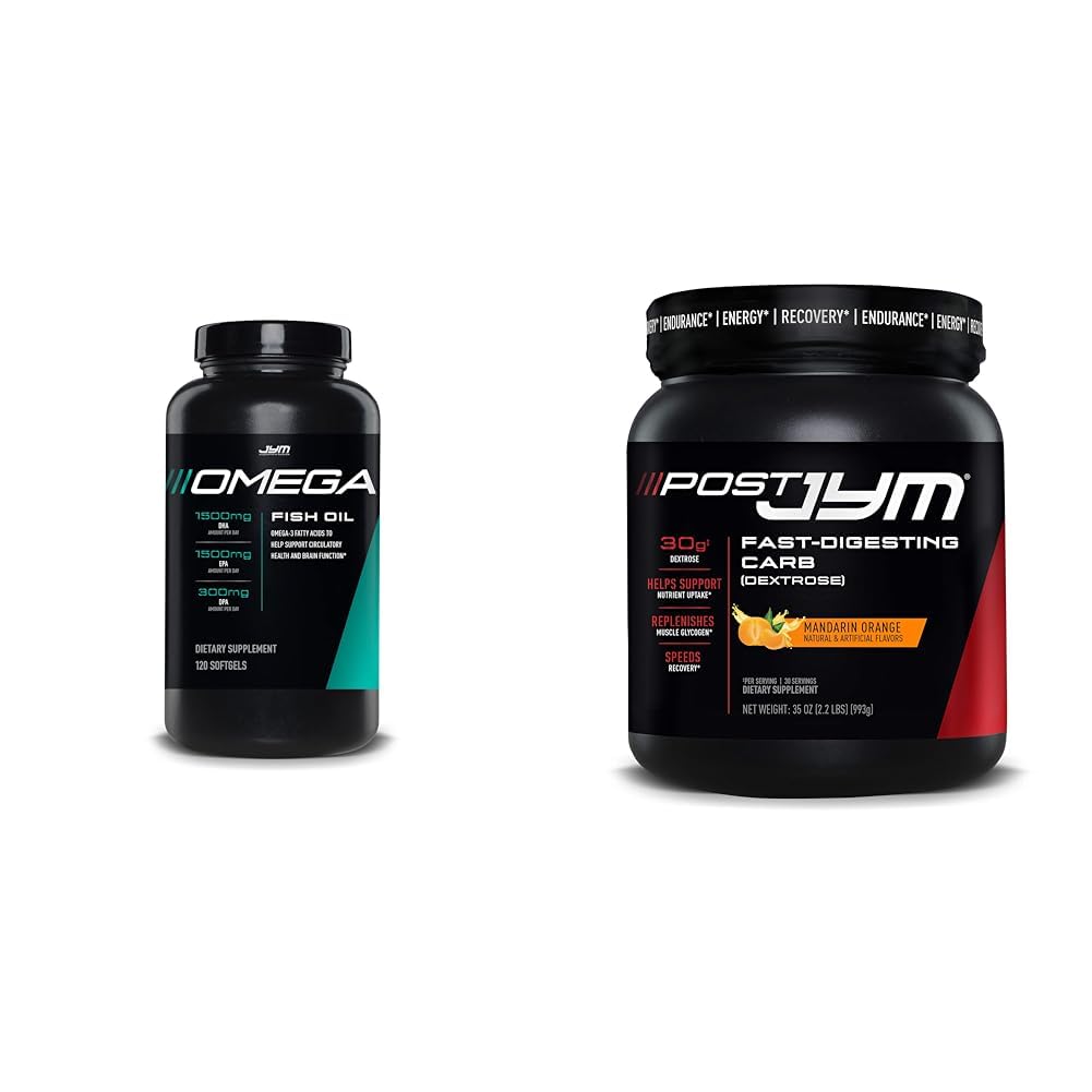 Omega JYM Fish Oil 2800mg & Post JYM Fast Carbs for Muscle Growth & Recovery Image