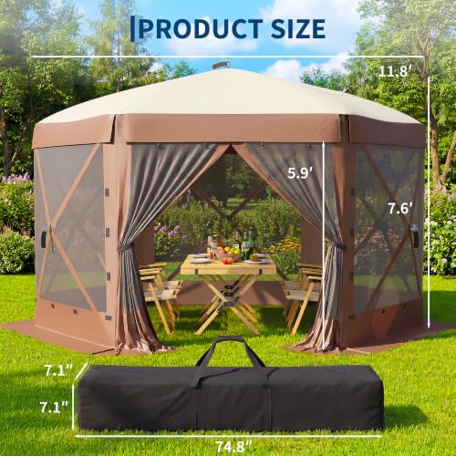 Garvee 12x12 Pop Up Gazebo Review: Hexagonal Screen Tent with Side Panels image 22