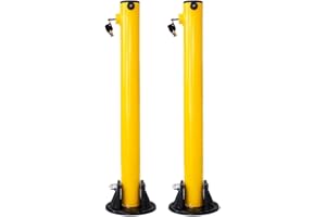 Berry Metal Foldable Parking Post | 67CM, Fold-Down Car Parking Bollard | Anti-Parking Manual Lock Post with Key Lock & Heavy