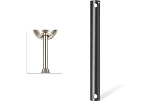 Nianzcy 16 Inch Ceiling Fan Downrod with Extension Cord, 1.3-Foot Black Ceiling Fan Extension Rod, 1-Inch OD, ceiling fan downrods for Various Fans (Black, Not Threaded)