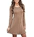 Mansy Sweater Dress for Women Cable Knit Ribbed A-Line Short Fitted Pullover Sweaters Dresses Fall Winter