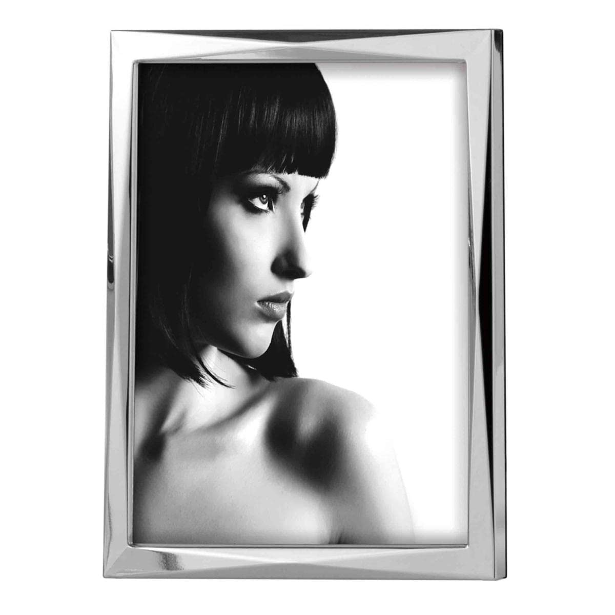 Mascagni Picture frame made of metal, shiny silver