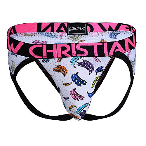 Andrew Christian Banana Mesh Arch Jock, Banana Print, Large