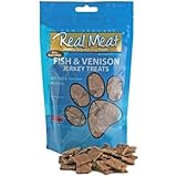THE REAL MEAT COMPANY 828007 Dog Jerky Fish/Venison Treat, 12-Ounce