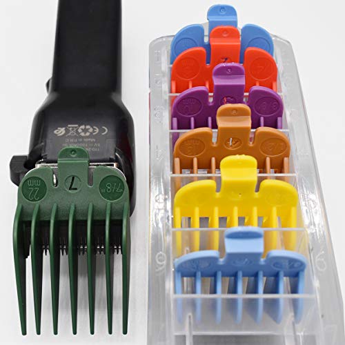 ZEROKIWI Professional Hair Clipper Guide Combs #3170-400, 8 Colors 8 Lengths Cutting Guards 1/8-1\