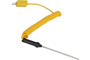 Thermocouple Sensor, K Type Plug Heat Resistant Steel Insulated Handle Surface Thermocouple for Factory for Worker for Temper