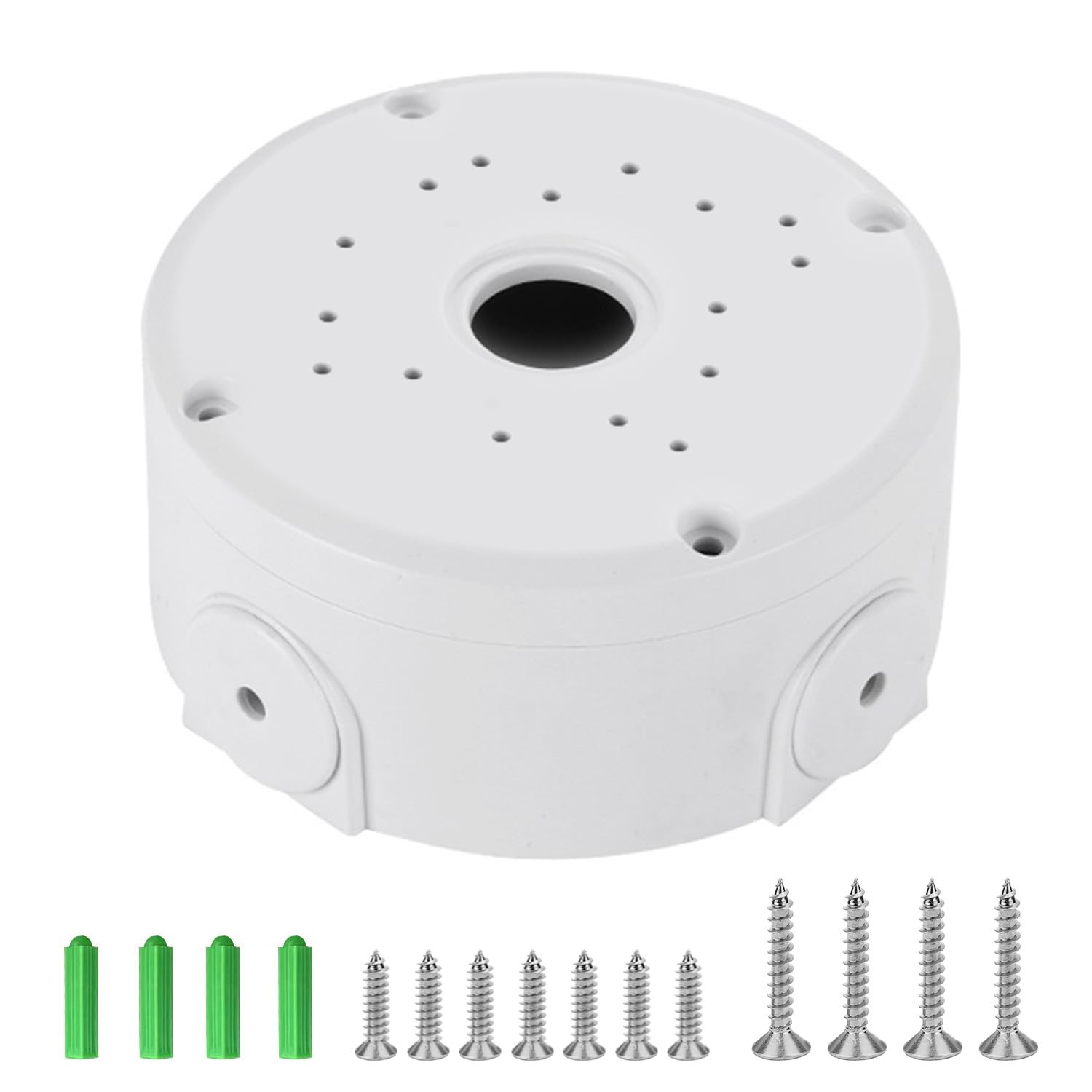 Plastic Housing Waterproof Junction Box, Junction Box Kit, with White Turnbuckles and Screws, Surveillance Cameras Accessories, for Dome Camera and Solar Panel Installation