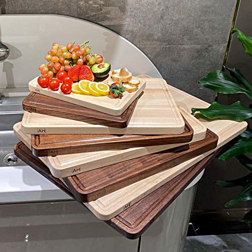 Wood Cutting Board Large Walnut 17x11 Inch Reversible with Handles and Juice Groove, Extra Thick But - //medicalbooks.filipinodoctors.org
