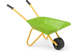 Costzon Kids Wheelbarrow, Metal Construction Toys Kart, Child Wheel Barrel w/Non-Slip Handle, Wearable Wheels, Yard Rover Ste