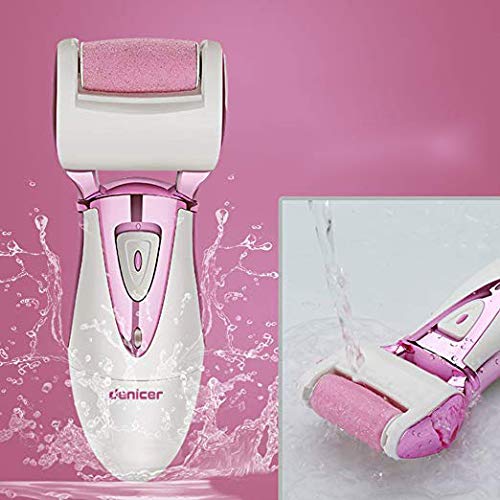 Denicer Pedicure Foot File Professional Electric Callus Remover Wet and Dry Use Feet Care Tool, 3 extra Grinding Heads, USB cable, No Charger (Rose Gold). ...