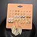 Unique Queen Women's Girl's Stainless Steel Assorted Multiple Stud Earring 20 Style Sets Girl's Christmas Gift,Hypoallergenic (Style-1)