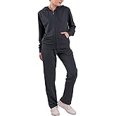 LeeHanTon Tracksuits for Women Sweatsuits Sets 2 Piece Outfits Long Sleeve Zip Up Hoodied Sweatshirts and Sweatpants Sports Athletic Workout Jogging Suits(Charcoal, L)