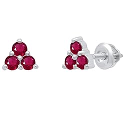 Dazzlingrock Collection 18K Round Lab Created Ruby