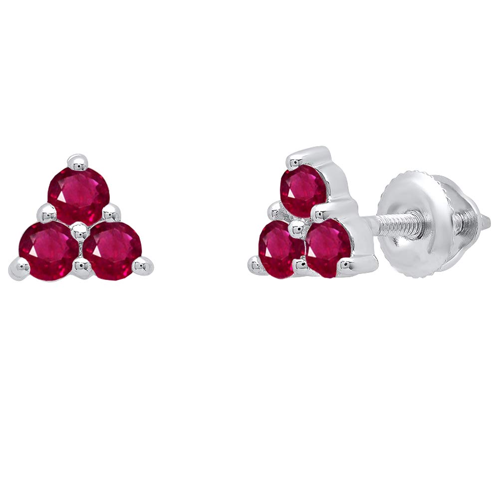 Dazzlingrock Collection 18K Round Lab Created Ruby