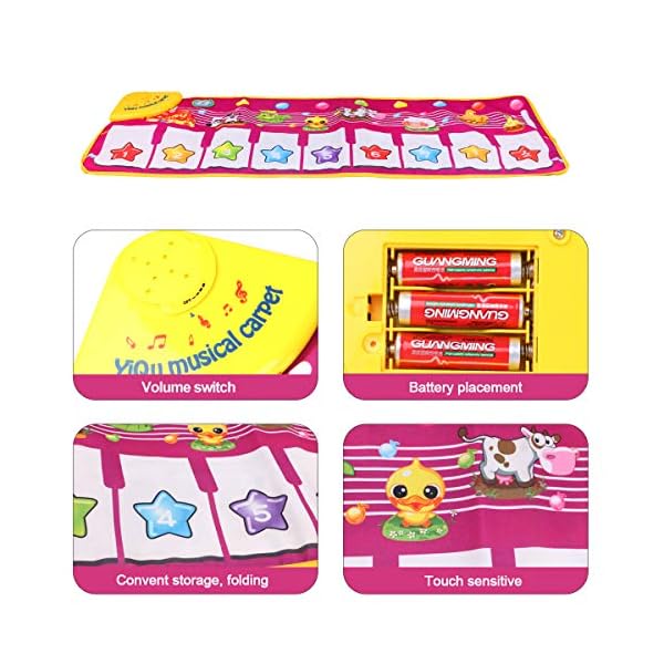 PROACC-Piano-Playmat-Kids-Piano-Keyboard-Music-Playmat-Toy-Large-Size-39-14-Inches-Funny-Dancing-Mat-for-Babies-Toddler-Boys-and-Girls-Gift PROACC Piano Playmat, Kids Piano Keyboard Music Playmat Toy, Large Size (39 * 14 Inches) Funny Dancing Mat for Babies…