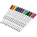 June Gold 32 Assorted Colored Dry Erase Whiteboard Markers, Fine/Bullet Tip, 2 sets of 13 Unique Colors With 8 Black Markers, Low Odor, Slim Barrel & Vivid Lines