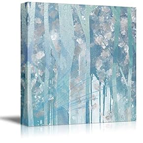 Canvas Wall Art Abstract Ink Painting Tree Painting Artwork for Home Prints Framed - 12x12 inches