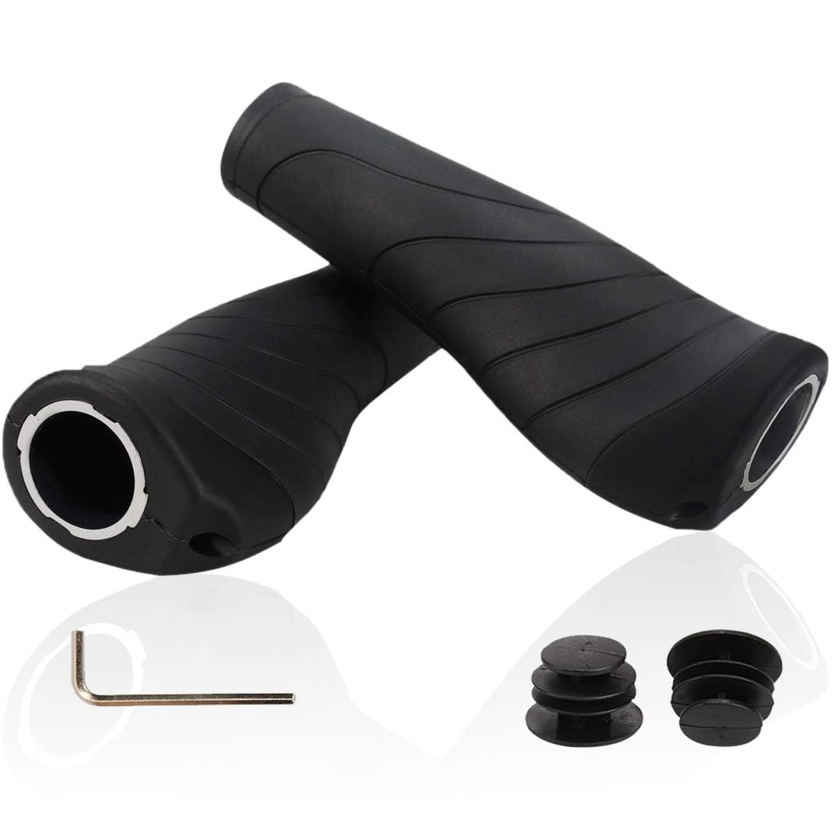 Bicycle Grips, Bike Handle Grips, Lock-On Handles, Waterproof and Non-Slip Ergonomic Sporty Handlebar Grips for MTB, Trekking Bike, Touring Bike, E-Bike, Crossbike, Fixie