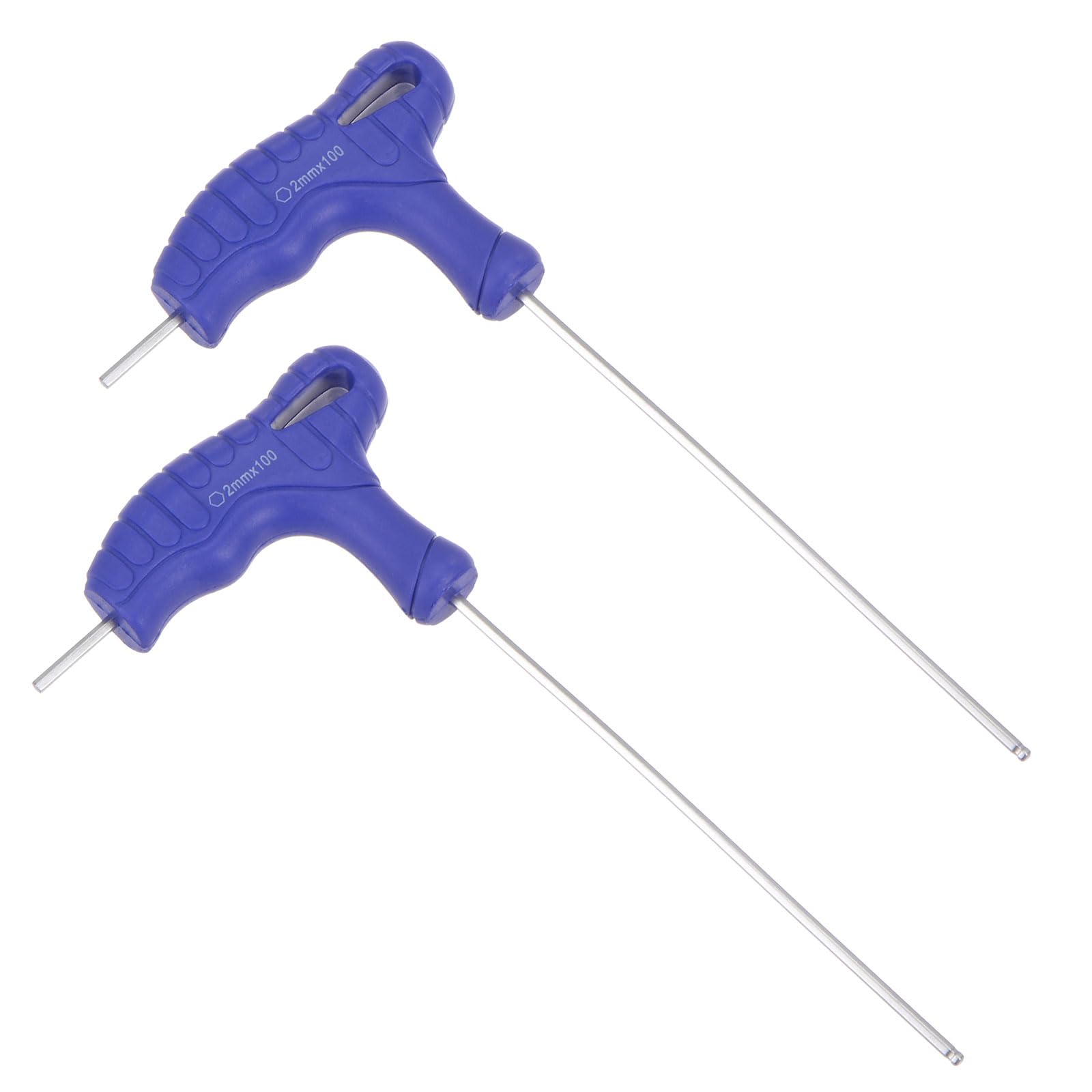 CoCud T-Handle Ball End Hex Key, 2mm Hex, CR-V Steel Metric T-Key Wrench Blue - (Applications: for Basic Home Repair and Mechanical Maintenance), 2-Pieces