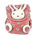 Hessie Little Girls Boys Safety Harness Backpack, Canvas Travel/School/Preschool Mini Bag, Kids Animal Rucksack with Anti-lost Belt, Pink Bunny Backpack - Orange Bunny