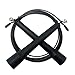 **Cyber Monday Sale** Speed Cable Jump Rope by WOD Wear, Ultra Fast Fully Adjustable with Extra Hardware - Double Unders, Cross-Training, Boxing, Travel Workouts, MMA, Exercise and Fitness (Black)