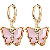 Colorful Cute Butterfly Shape Dangle Earrings for Women Jewelry