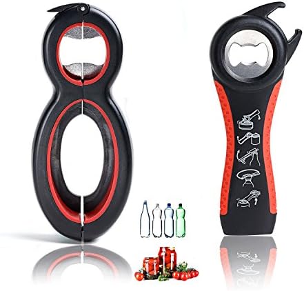 All in One Bottle Opener, Can, Soda, and Jar Openers, Twist Off Lid โ Jar Opener for Seniors and Arthritic Hands, Seniors with Arthritis, Hand Weakness (2 pack)