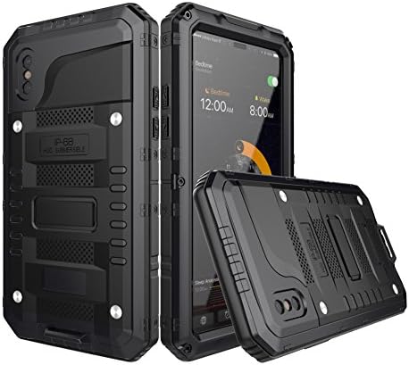iPhone X IP68 Case, Newest Aluminum Extreme Shockproof Weather Dust/Dirt Proof Resistant Case With Gorilla glass, Military Heavy Duty Armor Case Waterproof Shell For Apple iPhone X (Black)