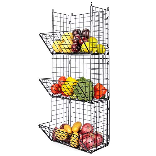 3 Tier Wall Vegetable Storage, Vegetable Rack Wall with SHOOKS Large