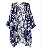Fire Loli Women's Flower Tassels Shawl Cardigan Chiffon Kimono Cardigan Coats Jackets