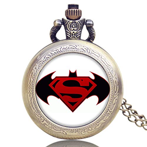 Batman VS Superman Design Bronze Quartz Pocket Watch for Men, Commemorative Pocket Watch Gift for Boys - Ahmedy Pocket Watch