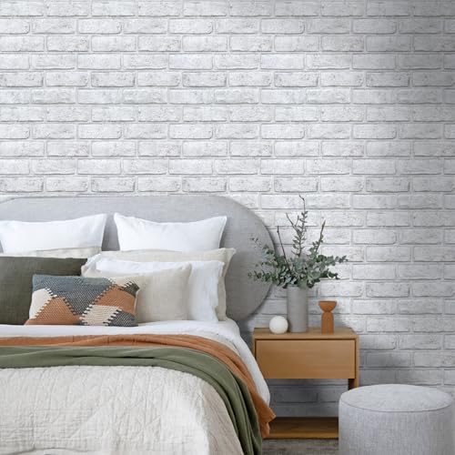 COMSTICKC 3D Adhesive Red Brick Wall Panels, 30 x 30 cm, PVC Self-Adhesive Wall Panels 3D Stone Decoration for Kitchen, Bathroom, Balcony