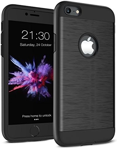 iPhone 7 Case, iPhone 8 Case, BYTC Shockproof of Slim Anti-Scratch Protective Cover of Heavy Duty Dual Layer Rugged Cover for Apple iPhone 7 and Apple iPhone 8 (Black)