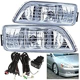 Clear Lens Fog Light Kit Compatible with 2006 2007 Honda Accord Sedan 4 Door Sedan (JDM bumper only)