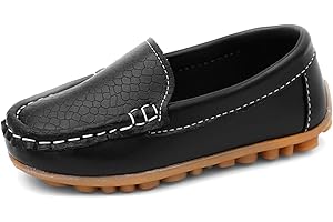 QIETION Toddler Little Kid Boys Girls Soft Slip On Loafers Dress Flat Shoes
