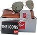 Ray-Ban RB3025 Classic Aviator Sunglasses Gold/Crystal Green (L0205) RB 3025 58mm