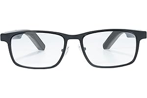 Dymesty Titanium AI Glasses for Men & Women, Smart Glasses Featuring Real-Time Translation, Meeting Recording, AI Assistant, Open-Ear Bluetooth Speakers and Microphones, 48H Battery Life (C/Black)