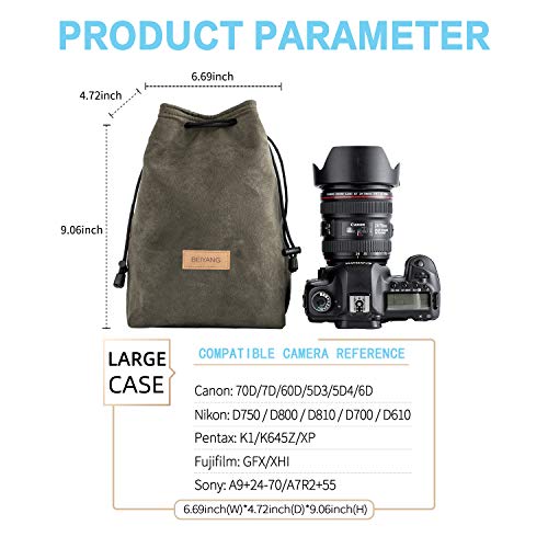 BEIYANG Drawstring Bag Camera Case, waterproof DSLR Camera Bag Soft Portable Lens Case Gadget for Traveling Outdoor and Canon Nikon Sony Pentax Olympus Polaroid Shockproof DSLR Case Yellow Green Black - Thumbnail 5