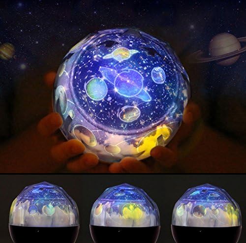 Alkbo Night light projection lamp Star Romantic Rotating Sky Cosmos Cover Projector Night Lighting for Children Adults Bedroom, Mood/Decorative Light, Baby Nursery Light