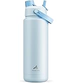 Botella De Agua Térmica 32 Oz - Mantiene Frío 24h Y Calor 12h, Acero Inoxidable, Tapón Popote/boquilla